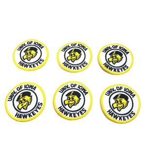 Iowa Hawkeyes Throwback Embroidered Iron On Patch Bundled Lot of 6Pc
